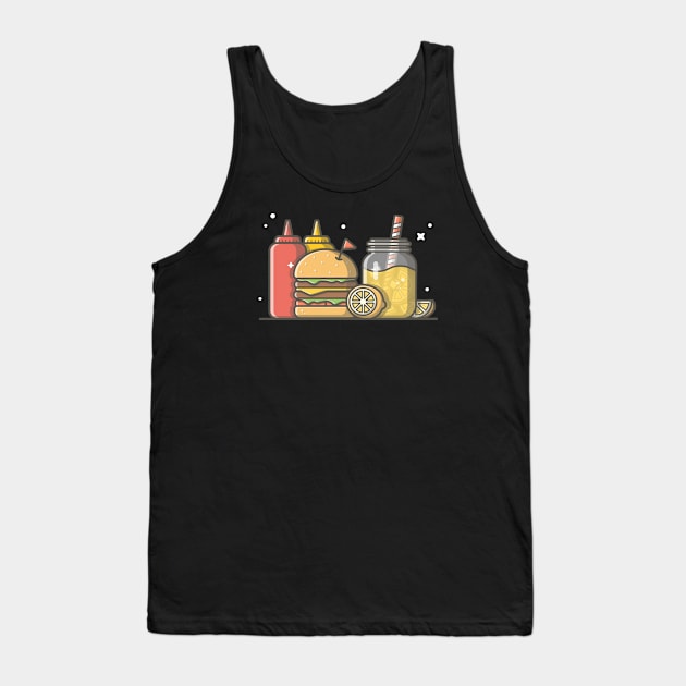 Burger with lemonade and ketchup Tank Top by Catalyst Labs